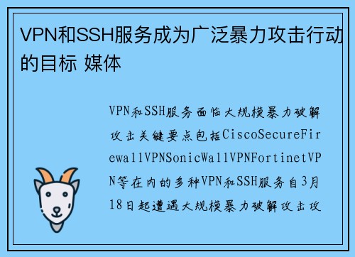 VPN和SSH服务成为广泛暴力攻击行动的目标 媒体